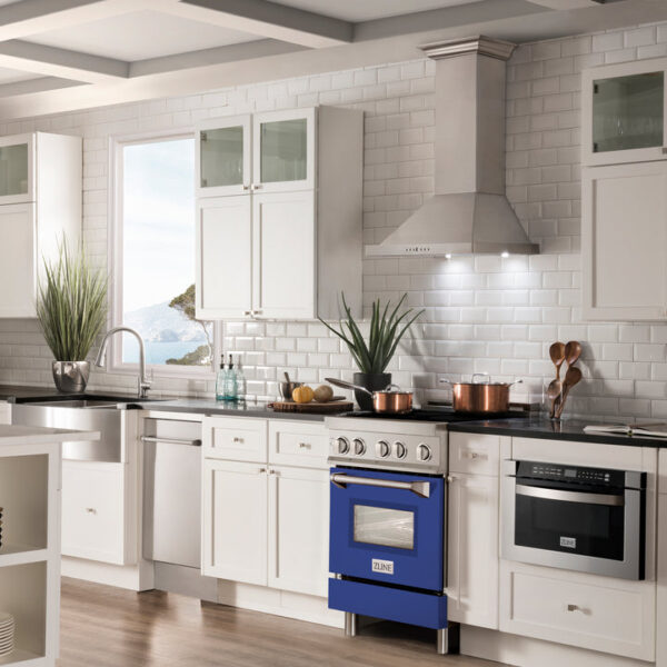 ZLINE 24 IN. 2.8 cu. ft. Induction Range with a 3 Element Stove and Electric Oven in Stainless Steel with Blue Matte Door(RAIND-BM-24) - Image 12