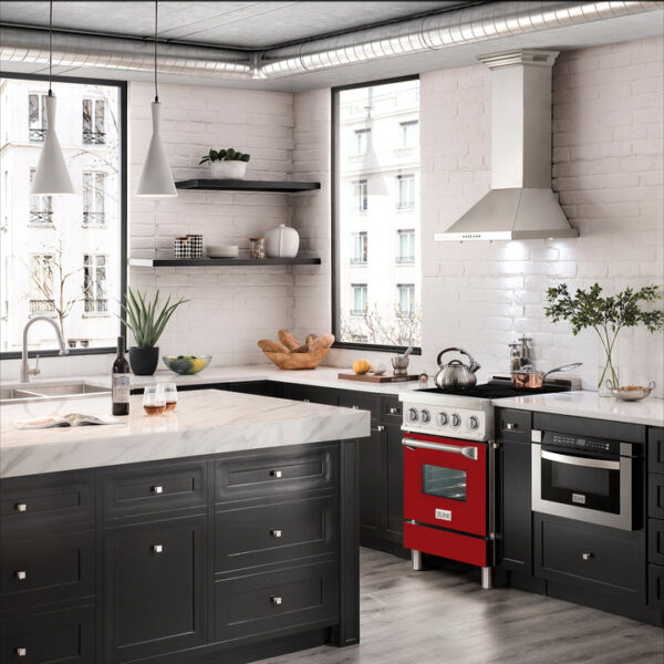 ZLINE 24 IN. 2.8 cu. ft. Induction Range with a 3 Element Stove and Electric Oven in Stainless Steel with Red Gloss Door (RAIND-RG-24) - Image 2