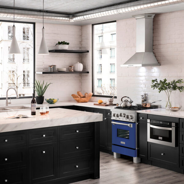 ZLINE 24 in. 2.8 cu. ft. Range with Gas Stove and Gas Oven in Stainless Steel with Blue Matte Door (RG-BM-24) - Image 12