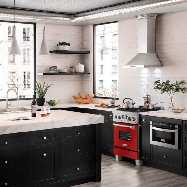 ZLINE 24 in. 2.8 cu. ft. Range with Gas Stove and Gas Oven in Stainless Steel with Red Matte Door (RG-RM-24) - Image 10