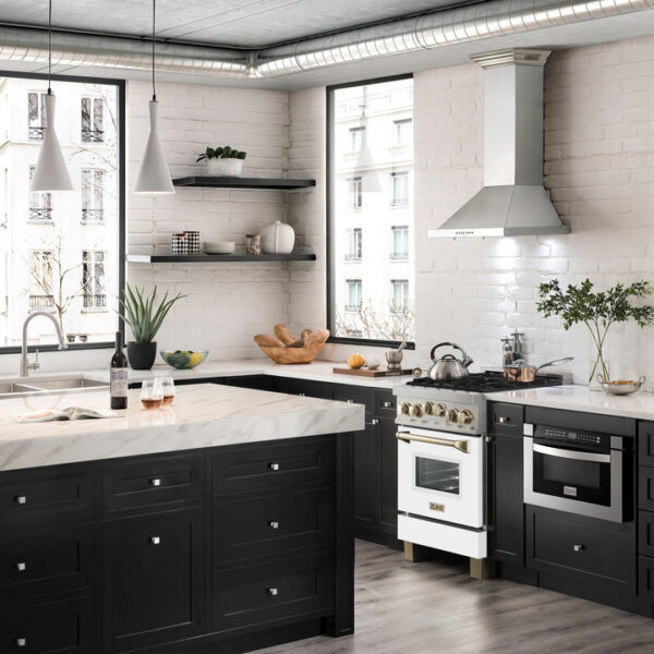 ZLINE Autograph Edition 24 in. 2.8 cu. ft. Range with Gas Stove and Gas Oven in Fingerprint Resistant Stainless Steel with White Matte Door and Polished Gold Accents (RGSZ-WM-24-G) - Image 7