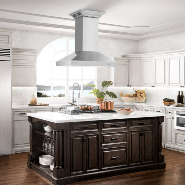 ZLINE Island Mount Range Hood in Stainless Steel with Built-in ZLINE CrownSound Bluetooth Speakers (KL3iCRN-BT) - Image 7