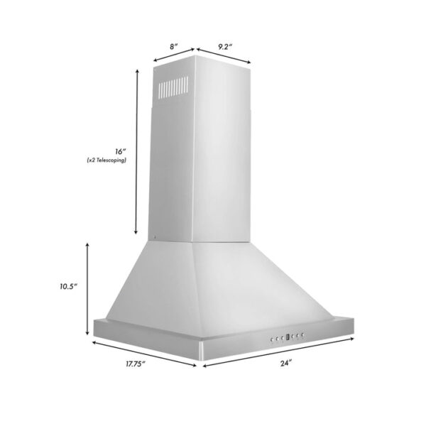 ZLINE Convertible Vent Wall Mount Range Hood in Stainless Steel (KB) - Image 4