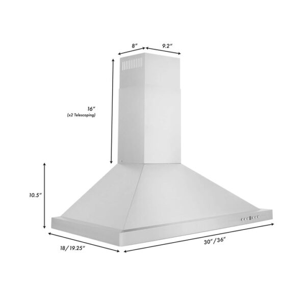 ZLINE Convertible Vent Wall Mount Range Hood in Stainless Steel (KB) - Image 2