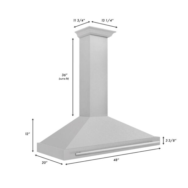 ZLINE 48 in. Stainless Steel Range Hood with Stainless Steel Handle and Colored Shell Options (KB4STX-48) - Image 4