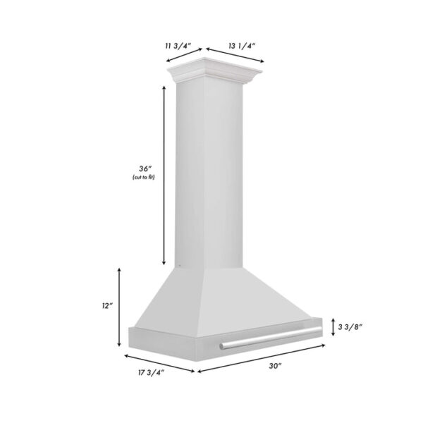 ZLINE 30 in. Stainless Steel Range Hood with Stainless Steel Handle and Colored Shell Options (KB4STX-30) - Image 4