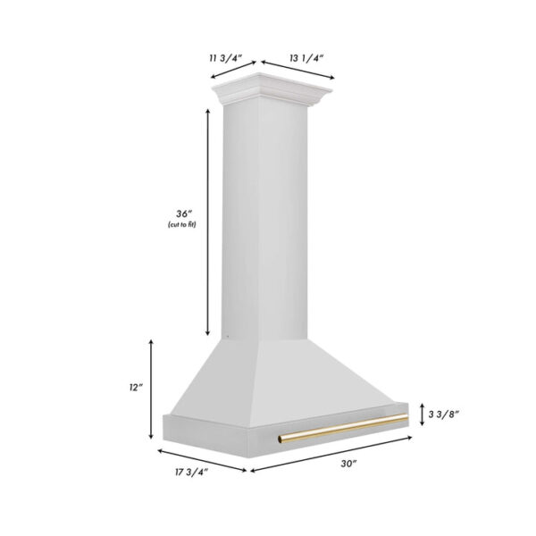 ZLINE 30 in. Autograph Edition Stainless Steel Range Hood with Stainless Steel Shell and Accents (KB4STZ-30) - Image 9