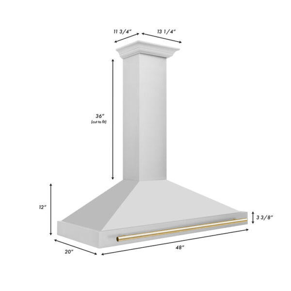 ZLINE 48 in. Autograph Edition Stainless Steel Range Hood with Stainless Steel Shell and Accents (KB4STZ-48) - Image 9