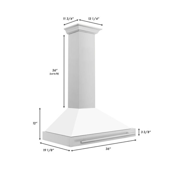 ZLINE 36 in. Stainless Steel Range Hood with Stainless Steel Handle and Color Options (KB4STX-36) - Image 3