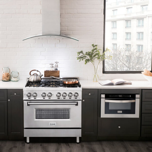 ZLINE 36 in. Dual Fuel Range with Gas Stove and Electric Oven in Stainless Steel with Brass Burners (RA-BR-36) - Image 16