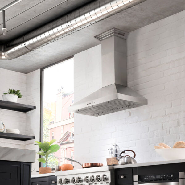 ZLINE Ducted Vent Wall Mount Range Hood in Stainless Steel with Built-in ZLINE CrownSound Bluetooth Speakers (KL3CRN-BT) - Image 11