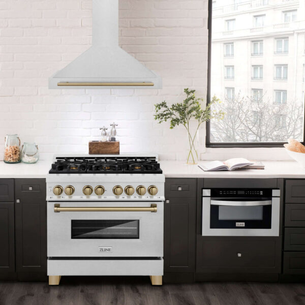 ZLINE 36 in. Autograph Edition Fingerprint Resistant Stainless Steel Range Hood with Accents (KB4SNZ-36) - Image 3