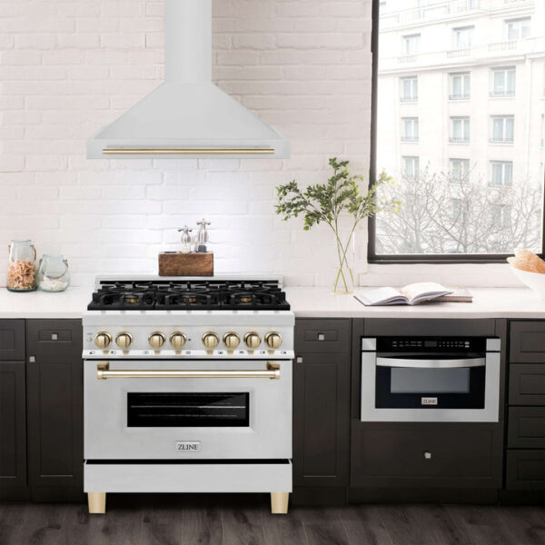 ZLINE 36 in. Autograph Edition Stainless Steel Range Hood with Stainless Steel Shell and Accents (KB4STZ-36) - Image 6