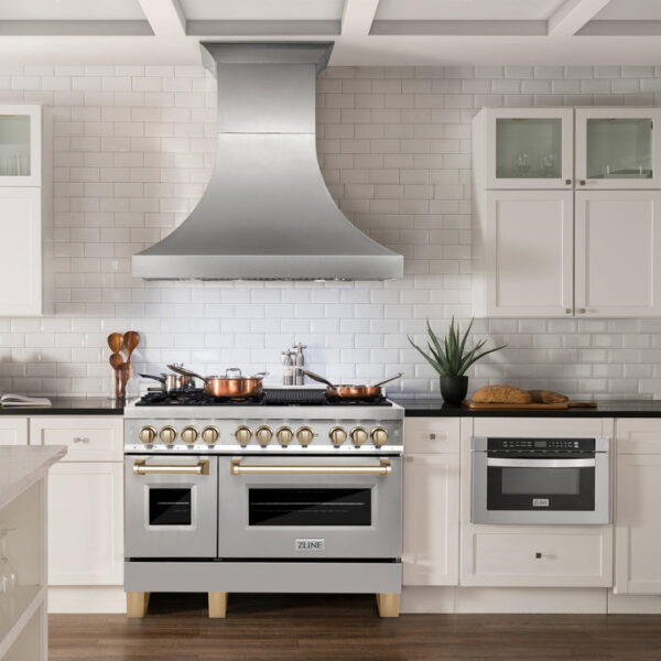 ZLINE Autograph Edition 48 in. 6.0 cu. ft. Dual Fuel Range with Gas Stove and Electric Oven in Stainless Steel with Polished Gold Accents (RAZ-48-G) - Image 15