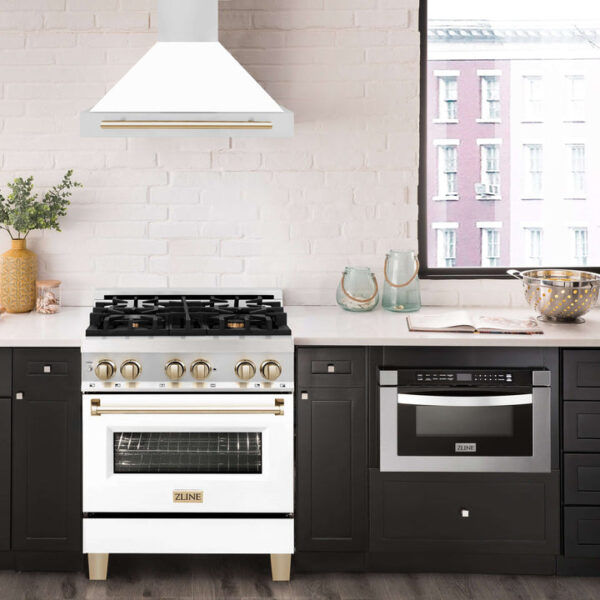 ZLINE 30 in. Autograph Edition Stainless Steel Range Hood with White Matte Shell and Accents (KB4STZ-WM30) - Image 9