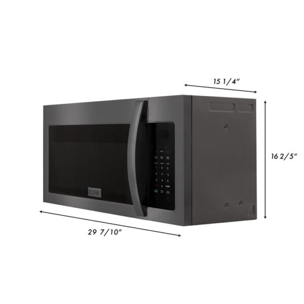 ZLINE Black Stainless Steel Over the Range Convection Microwave Oven with Modern Handle (MWO-OTR-BS) - Image 11