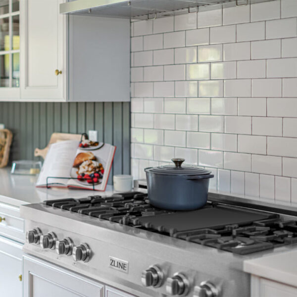 ZLINE 48 in. Porcelain Gas Stovetop in DuraSnow Stainless Steel with 7 Gas Burners and Griddle (RTS-48) - Image 15