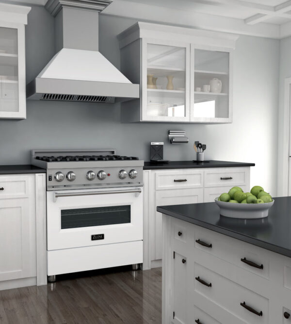 ZLINE 30 in. 4.0 cu. ft. Dual Fuel Range with Gas Stove and Electric Oven in All Fingerprint Resistant Stainless Steel with White Matte Door (RAS-WM-30) - Image 9