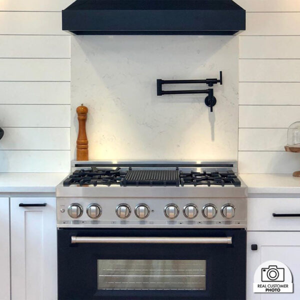 ZLINE 36 in. Dual Fuel Range with Gas Stove and Electric Oven in Stainless Steel with Black Matte Door (RA-BLM-36) - Image 15