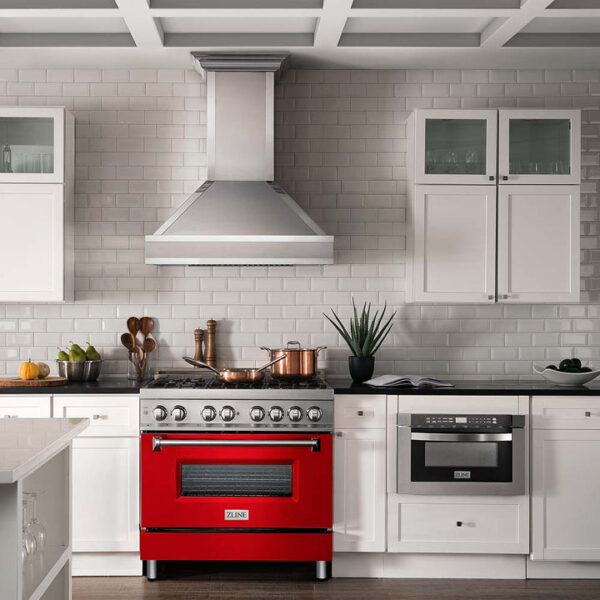 ZLINE 36 in. Dual Fuel Range with Gas Stove and Electric Oven in Stainless Steel with Red Matte Door (RA-RM-36) - Image 13