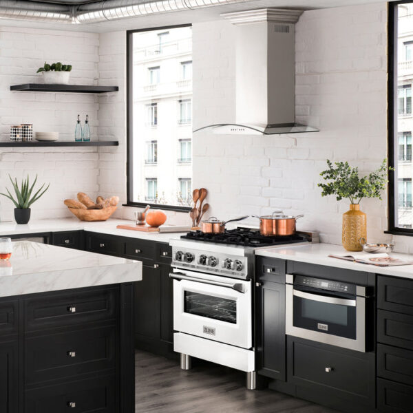 ZLINE 30 in. 4.0 cu. ft. Dual Fuel Range with Gas Stove and Electric Oven in Stainless Steel with White Matte Door (RA-WM-30) - Image 12
