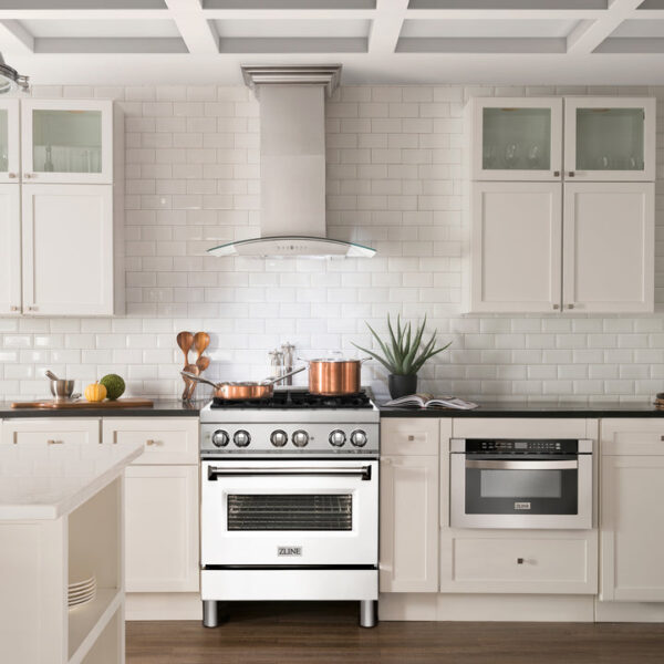 ZLINE 30 in. 4.0 cu. ft. Dual Fuel Range with Gas Stove and Electric Oven in Stainless Steel with White Matte Door (RA-WM-30) - Image 13