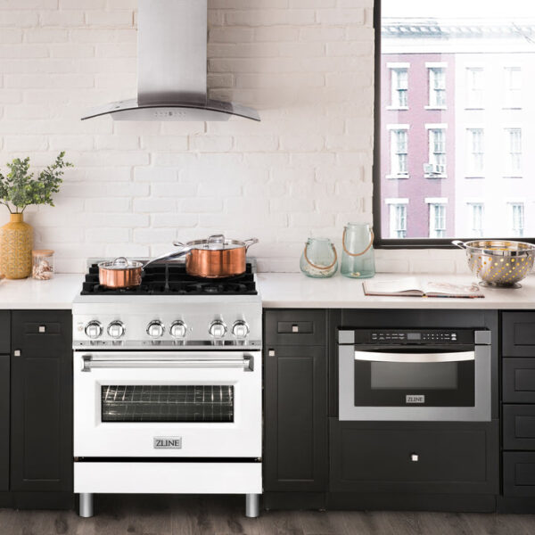ZLINE 30 in. 4.0 cu. ft. Dual Fuel Range with Gas Stove and Electric Oven in Stainless Steel with White Matte Door (RA-WM-30) - Image 11
