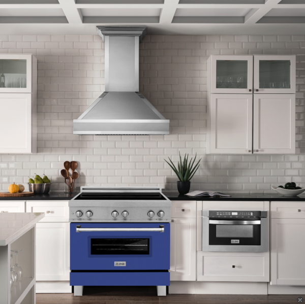 ZLINE 36 in. Induction Range in Fingerprint Resistant Stainless Steel with Blue Matte Door (RAINDS-BM-36) - Image 2