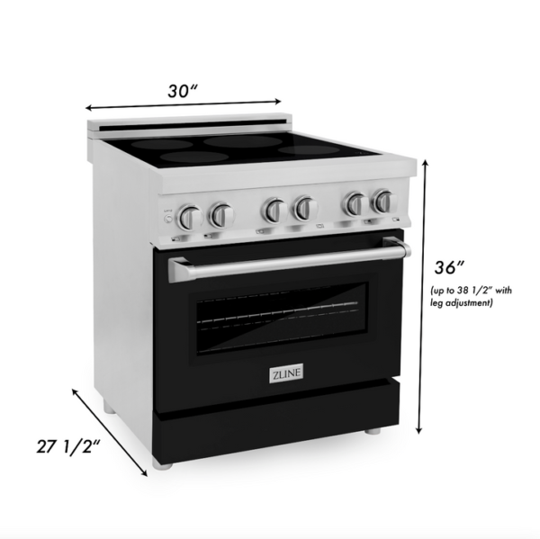 ZLINE 30 in. 4.0 cu. ft. Induction Range with a 4 Induction Element Stove and Electric Oven in Stainless Steel with Black Matte Door (RAIND-BLM-30) - Image 2