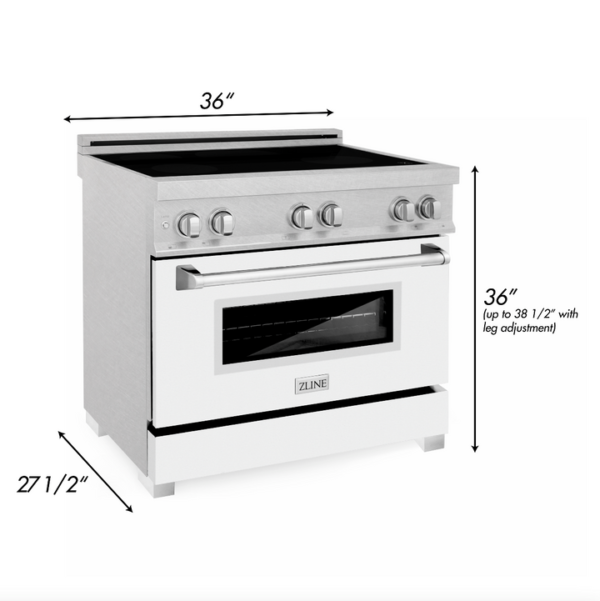 ZLINE 36 in. 4.6 cu. ft. Induction Range with a 4 Element Stove and Electric Oven with White Matte Door (RAIND-WM-36) - Image 3
