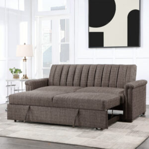 U0201 BROWN PULL OUT SOFA BED