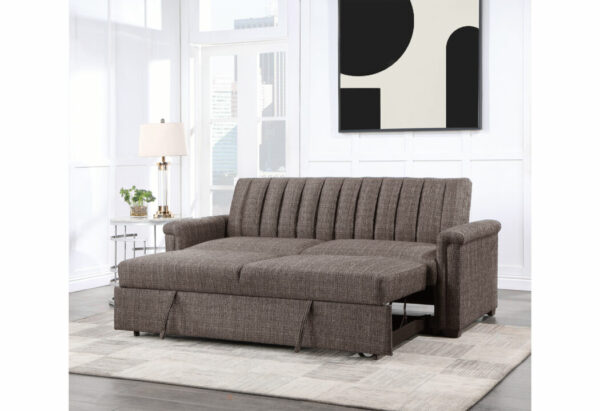 U0201 BROWN PULL OUT SOFA BED