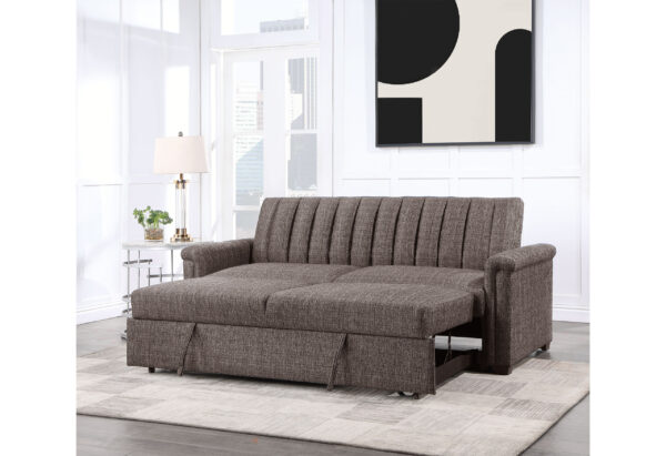 U0201 BROWN PULL OUT SOFA BED - Image 2