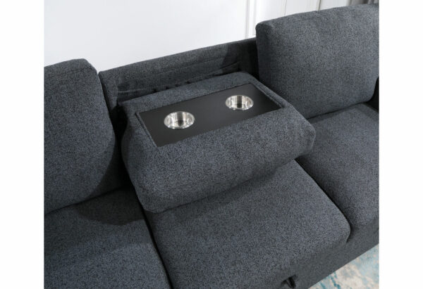 U0202 DARK GREY PULL OUT SOFA BED - Image 5