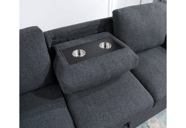 U0202 DARK GREY PULL OUT SOFA BED - Image 6