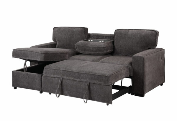 U0203 DARK GREY PULL OUT SOFA BED - Image 4