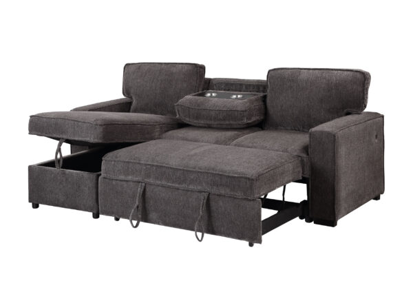 U0203 DARK GREY PULL OUT SOFA BED - Image 6