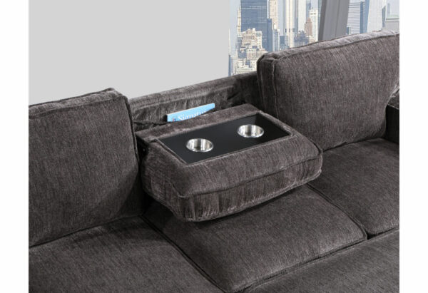 U0203 DARK GREY PULL OUT SOFA BED - Image 7
