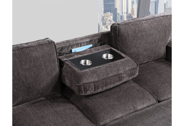 U0203 DARK GREY PULL OUT SOFA BED - Image 8