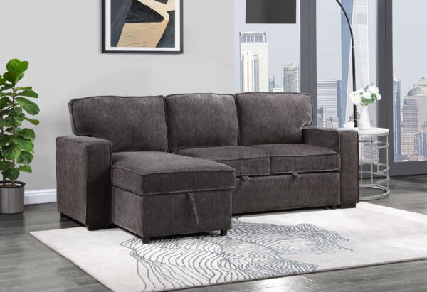 U0203 DARK GREY PULL OUT SOFA BED - Image 3