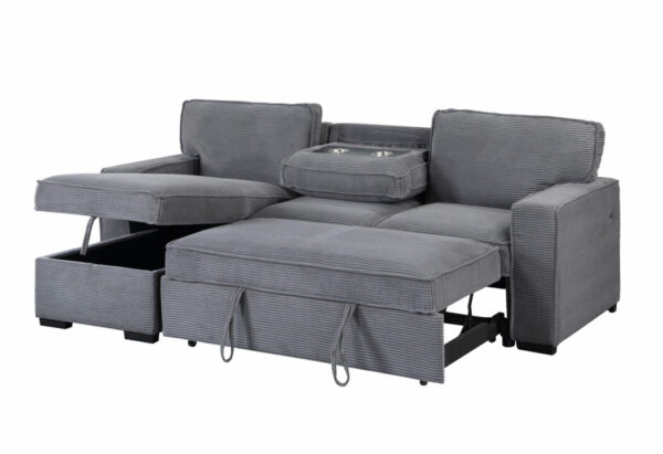 U0203 LIGHT GREY PULL OUT SOFA BED - Image 6