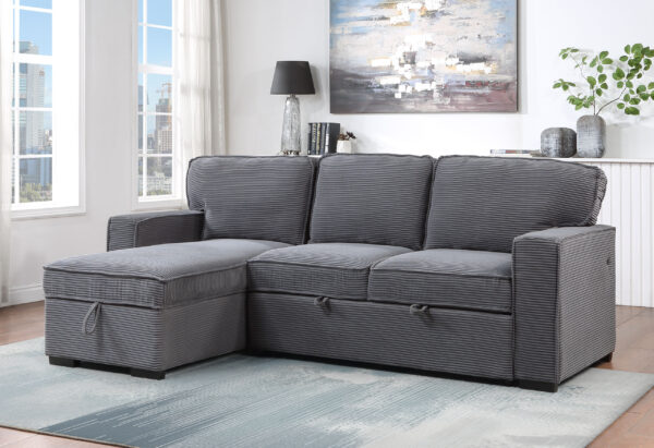 U0203 LIGHT GREY PULL OUT SOFA BED - Image 2