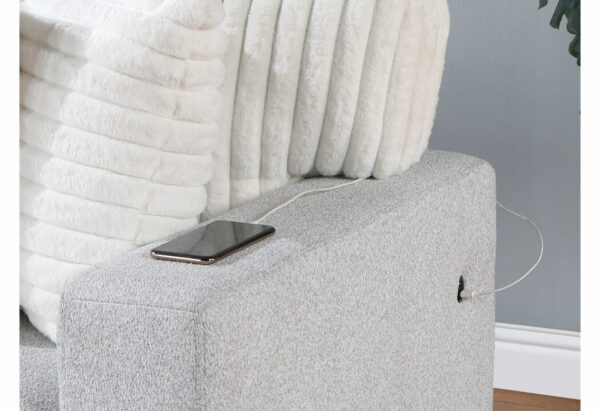 U0204-LT GREY/WHITE-PULL OUT SOFA BED - Image 5