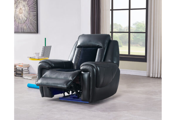U0700 BLANCHE BLACK/VELVET POWER RECLINER WITH LED - Image 2