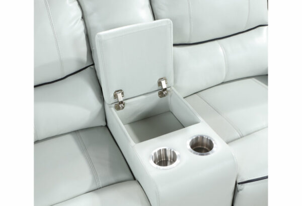 U1790 LIGHT GREY POWER RECLINING SOFA / POWER CONSOLE RECLINING LOVESEAT - Image 7
