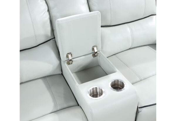 U1790 LIGHT GREY POWER RECLINING SOFA / POWER CONSOLE RECLINING LOVESEAT - Image 9