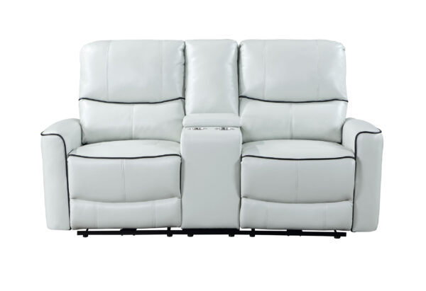 U1790 LIGHT GREY POWER RECLINING SOFA / POWER CONSOLE RECLINING LOVESEAT - Image 5