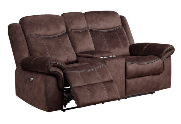 U2200 DOMINO COFFEE POWER RECLINING SOFA/POWER CONSOLE RECLINING LOVESEAT WITH POWER SWITCH - Image 5