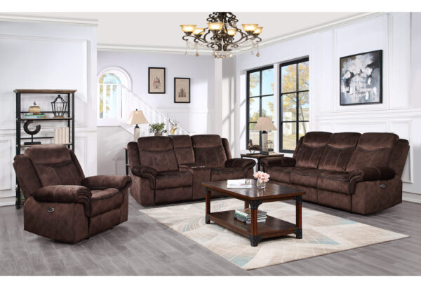 U2200 DOMINO COFFEE POWER RECLINING SOFA/POWER CONSOLE RECLINING LOVESEAT WITH POWER SWITCH - Image 9