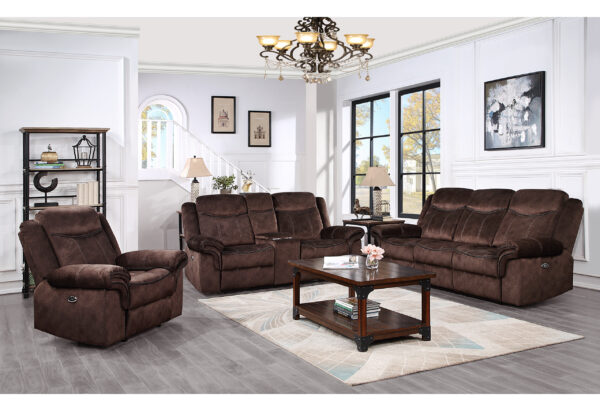 U2200 DOMINO COFFEE POWER RECLINING SOFA/POWER CONSOLE RECLINING LOVESEAT WITH POWER SWITCH - Image 7